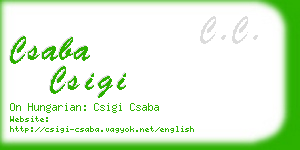 csaba csigi business card